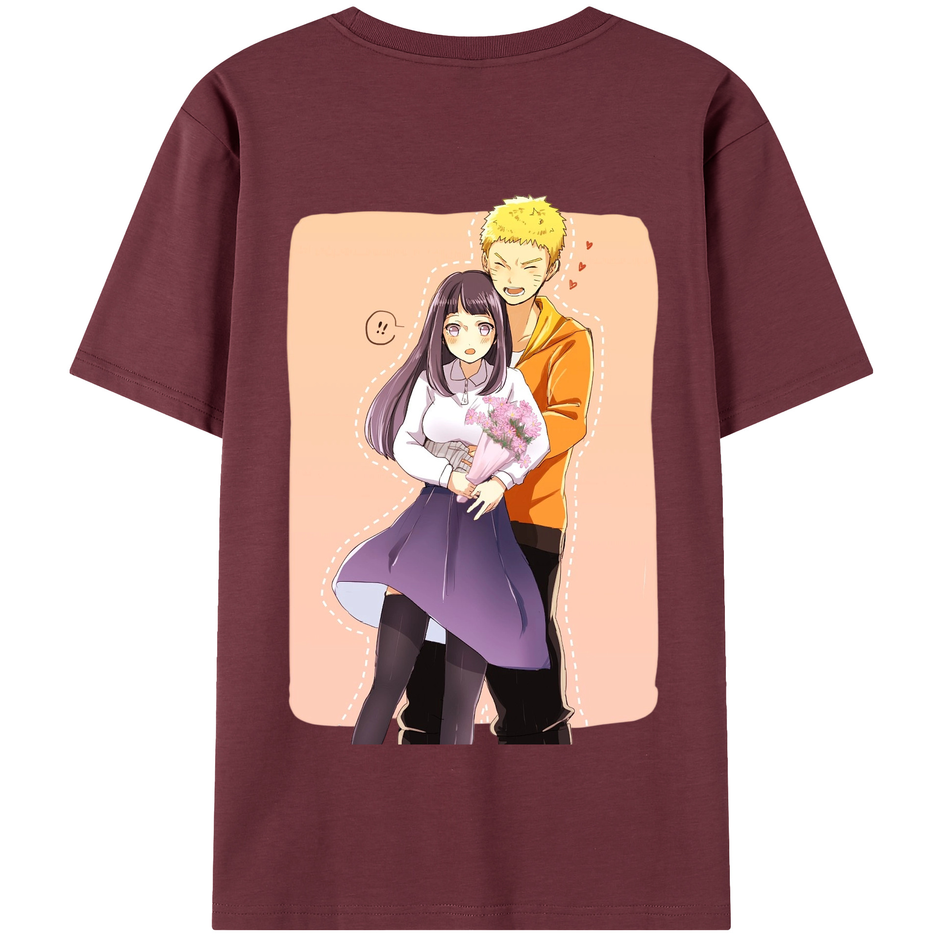 （画像用） NARUTO -ナルト- 日向ヒナタ Hyūga Hinata 綿100％半袖Tシャツ（背面プリント）